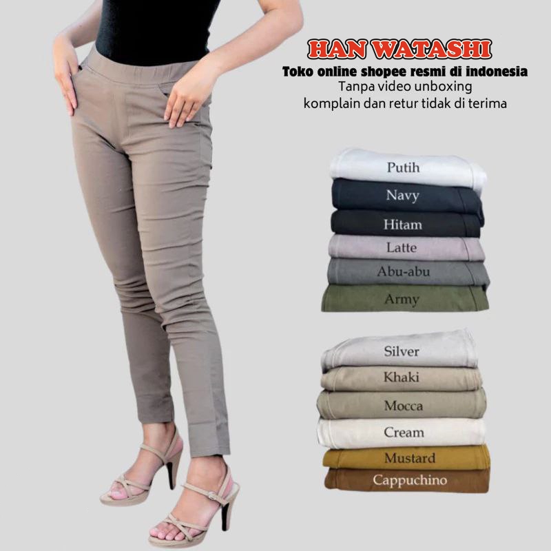 Celana Chino Wanita Bahan Melar Elastis Elizabeth Pants