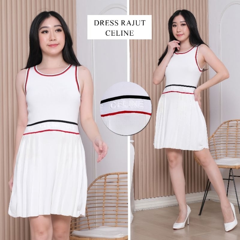 DRESS RAJUT TANK TOP PUTIH WANITA STYLE KOREA PREMIUM OVERSIZE