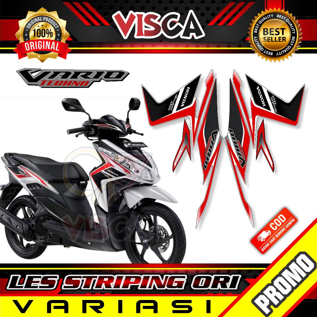 Stiker Motor Vario - Striping Vario TECHNO - Striping Vario 110 - Striping Ori Vario techno karbu - 