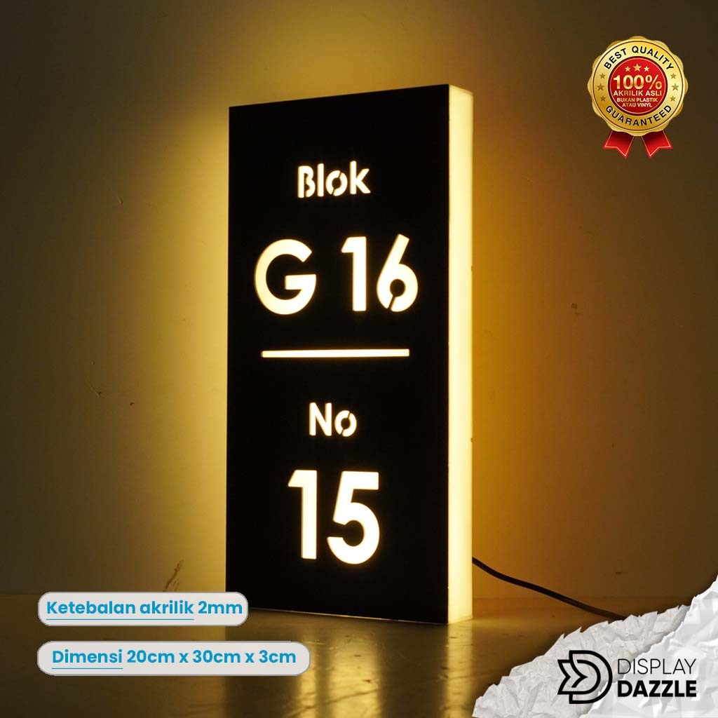 Nomor Rumah Akrilik LED Neon Box