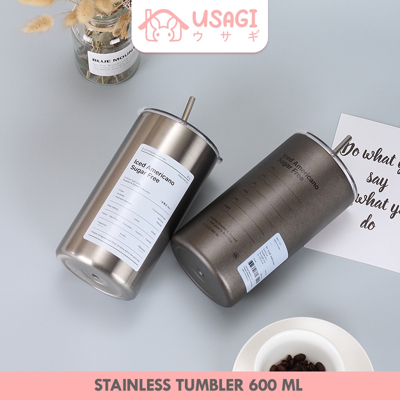 USAGI OFFICIAL - Stainless Tumbler 600 ML / Botol Minum Coffee Cup Tahan Panas Tahan Dingin / Gelas 