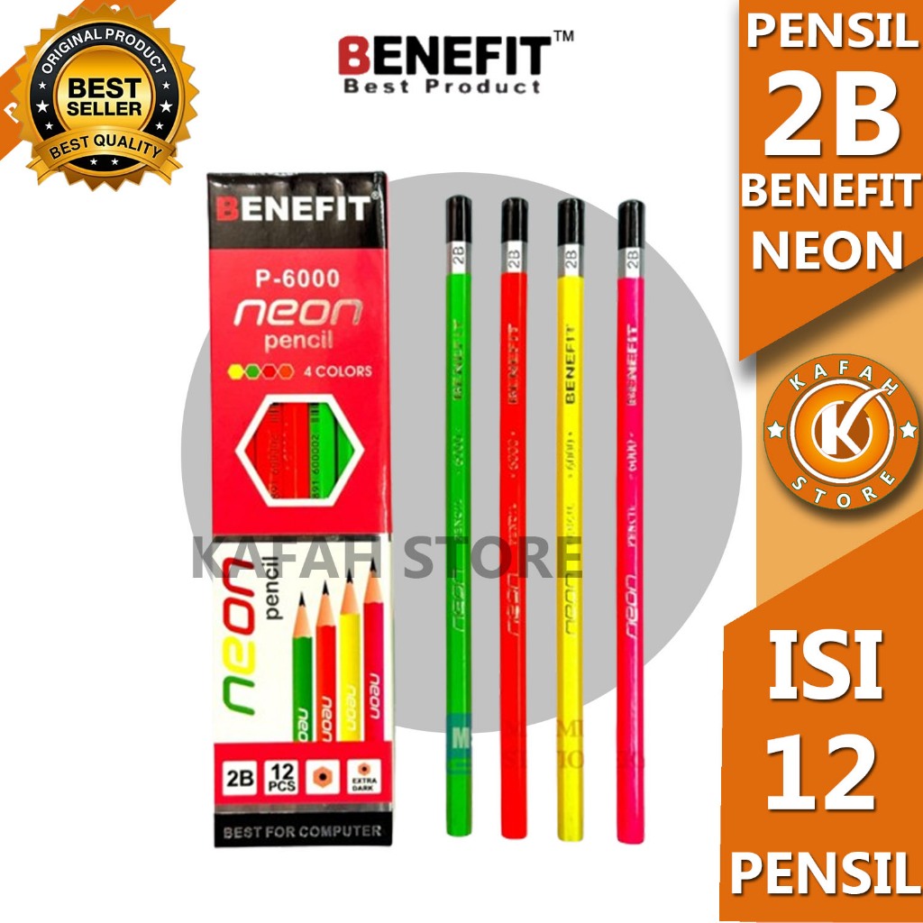 

PENSIL NEON BENEFIT P - 6000 2B 4 COLOR 1 PACK ISI 12 PCS KAFAH STORE