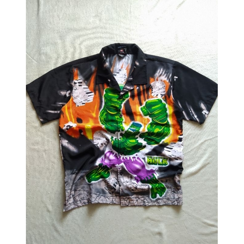 Kemeja marvel Hulk full print / kemeja marvel full print / vintage kemeje marvel / marvel / kemeja v