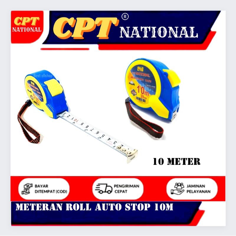 Meteran Roll 10Meter Auto Stop CPT NATIONAL