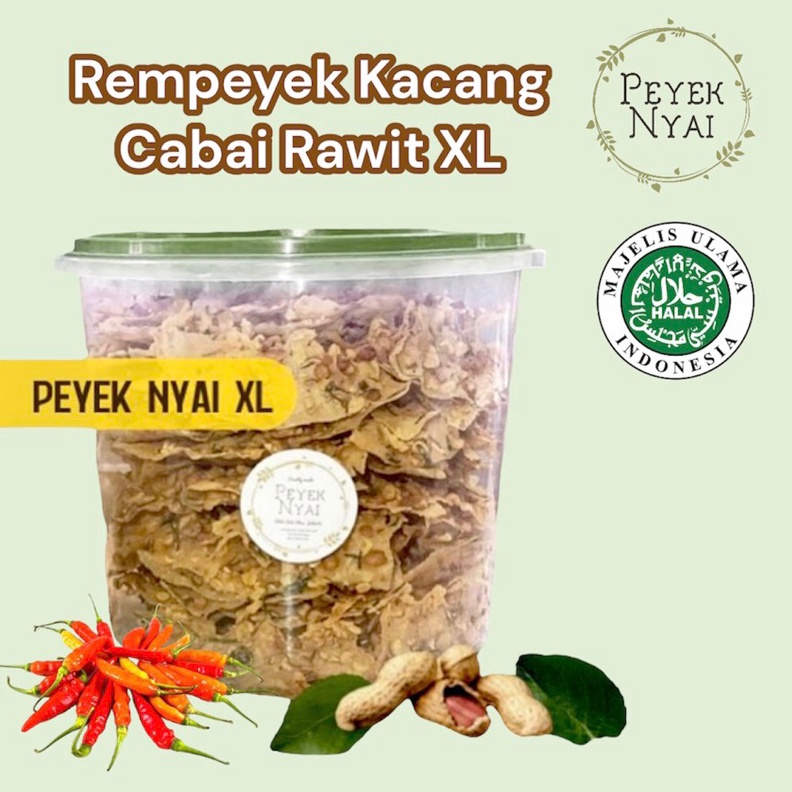 

PROMO HARI INI Peyek Nyai Rempeyek Kacang Cabai Rawit XL grosir