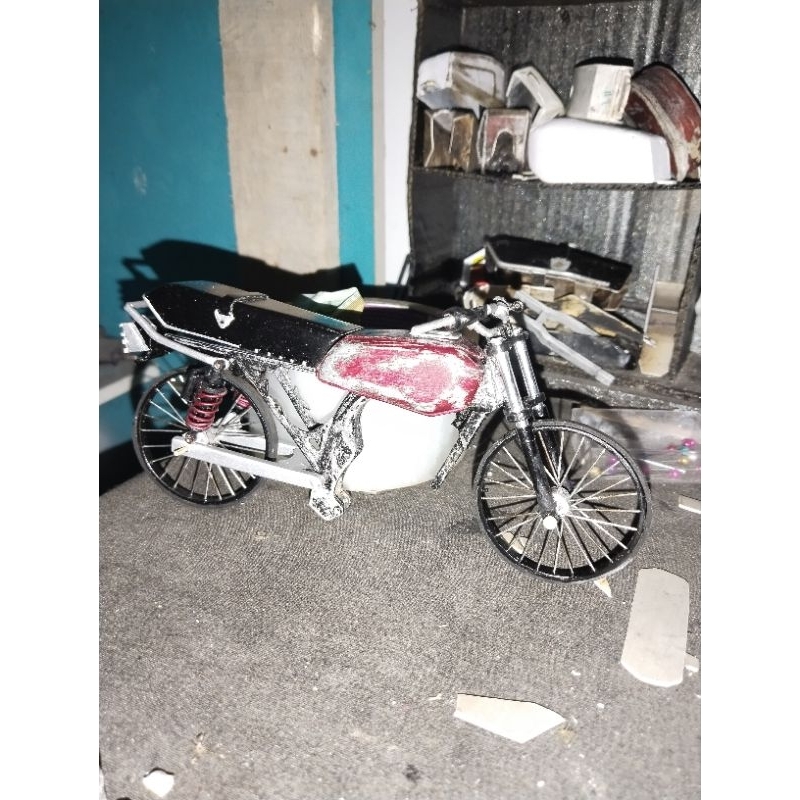 miniatur gl 100 herex nyeniii powlll fullset tinggal psang mesin knalpot