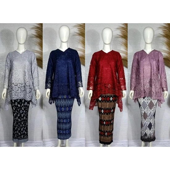 setelan kebaya rinjani brukat / kebaya rinjani jumbo / kebaya rinjani jumbo LD 130 / Kebaya Kondanga