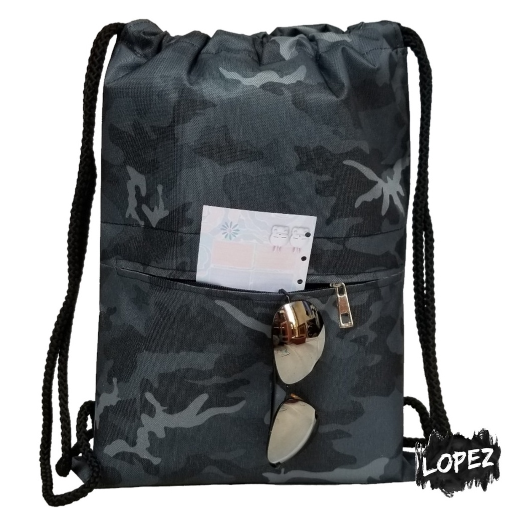 1212 SALE String Bag Army US  Drawstringbag Pixel Tentara  Tas Serut Marine Parachute Lopez