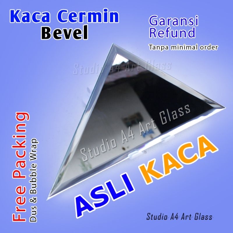cermin bevel 30x30 cm tebal 3 mili bevel 1 cm kaca cermin bevel kaca estetik kaca tempel kaca dindin