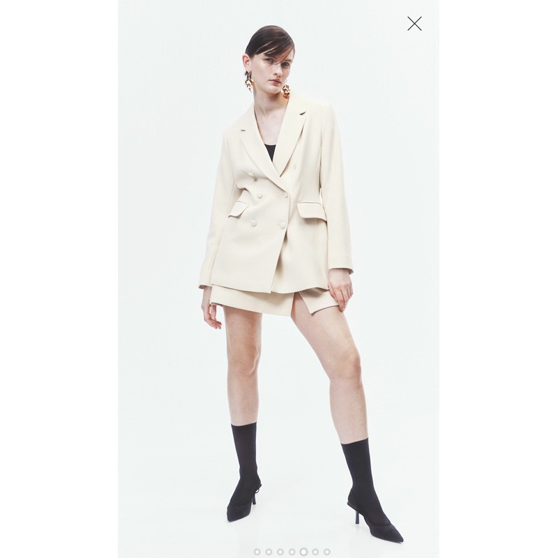 Double Breasted Blazer HNM Light Beige Size M/40 preloved