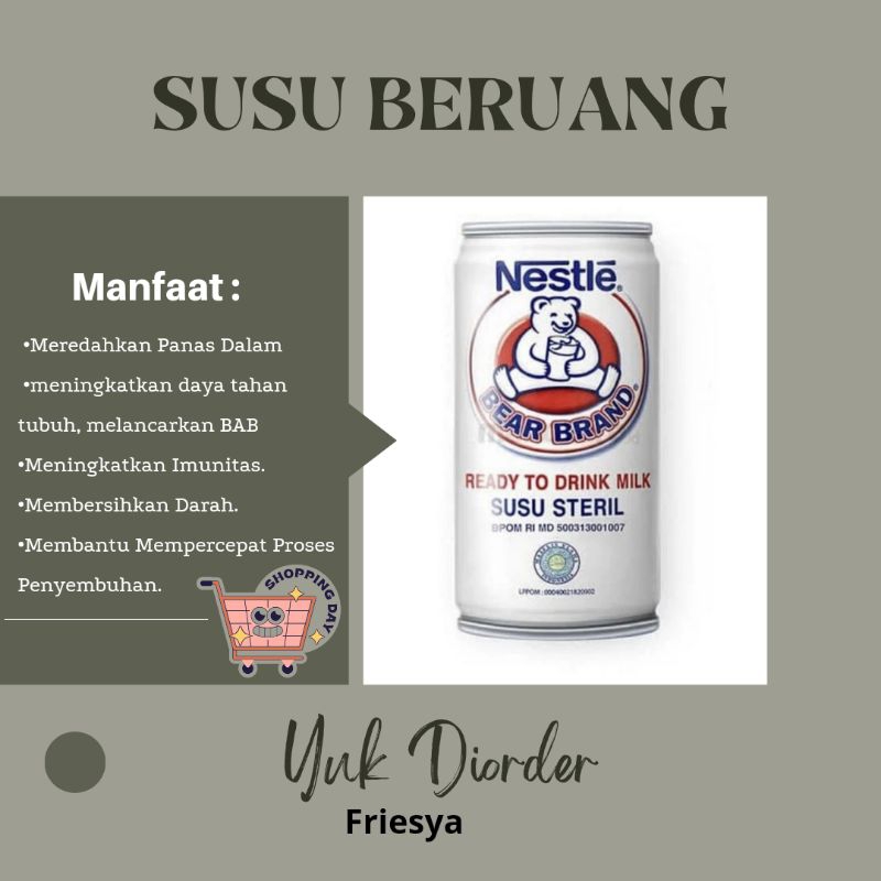 

BEAR BRAND SUSU BERUANG/SUSU STERIL/ 189ML x30 pcs /SUSU BERUANG ORIGINAL