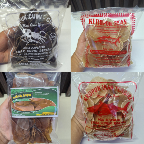 

Kerupuk Cumi/Krupuk Ikan/Kerupuk Terasi/Kerupuk Ikan Tengiri Mentah Khas Juwana Pati 200/250gram