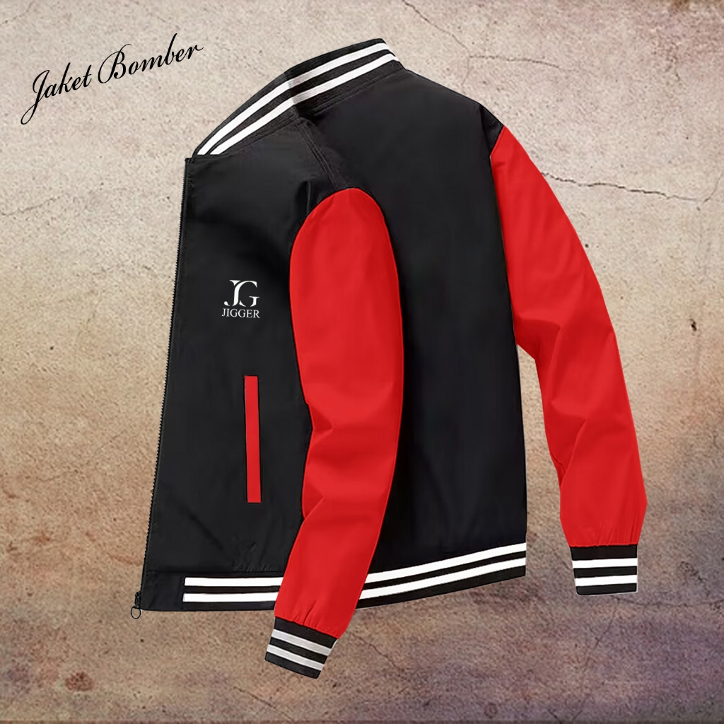 Jigger-Jaket Bomber Pria Parasut / Jaket Distro brand Lokal