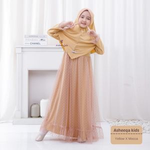SUKAHIJAB - Asheeqa Dress Kids Terbaru Bahan Tulle Dot