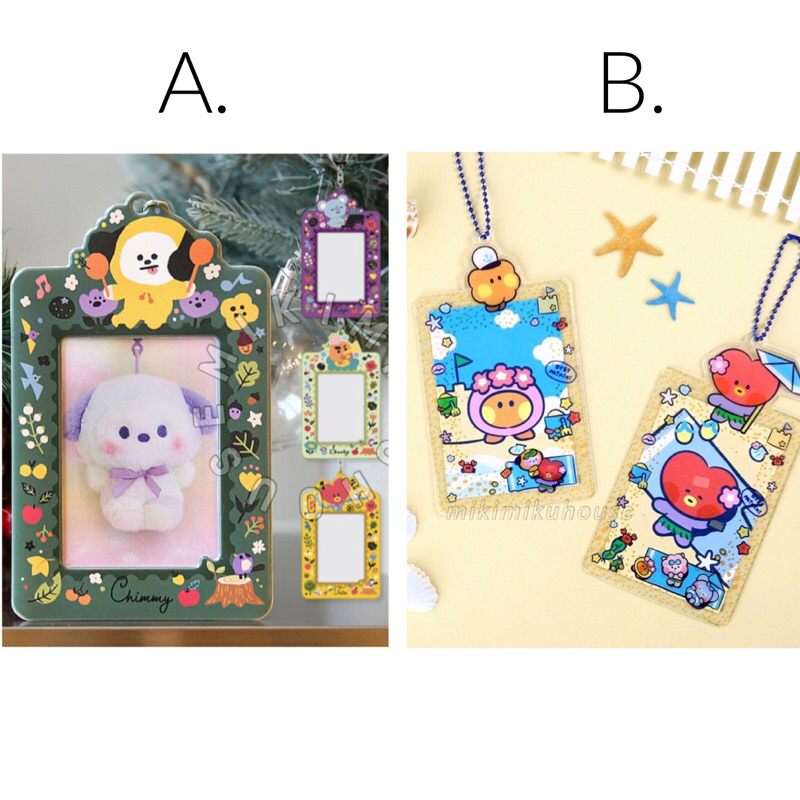 BT21 PHOTO HOLDER FOREST & PHOTO HOLDER SUMMER SKY BT21 PHOTOCARD HOLDER KEYRING INNER SLEEVE HOLO P