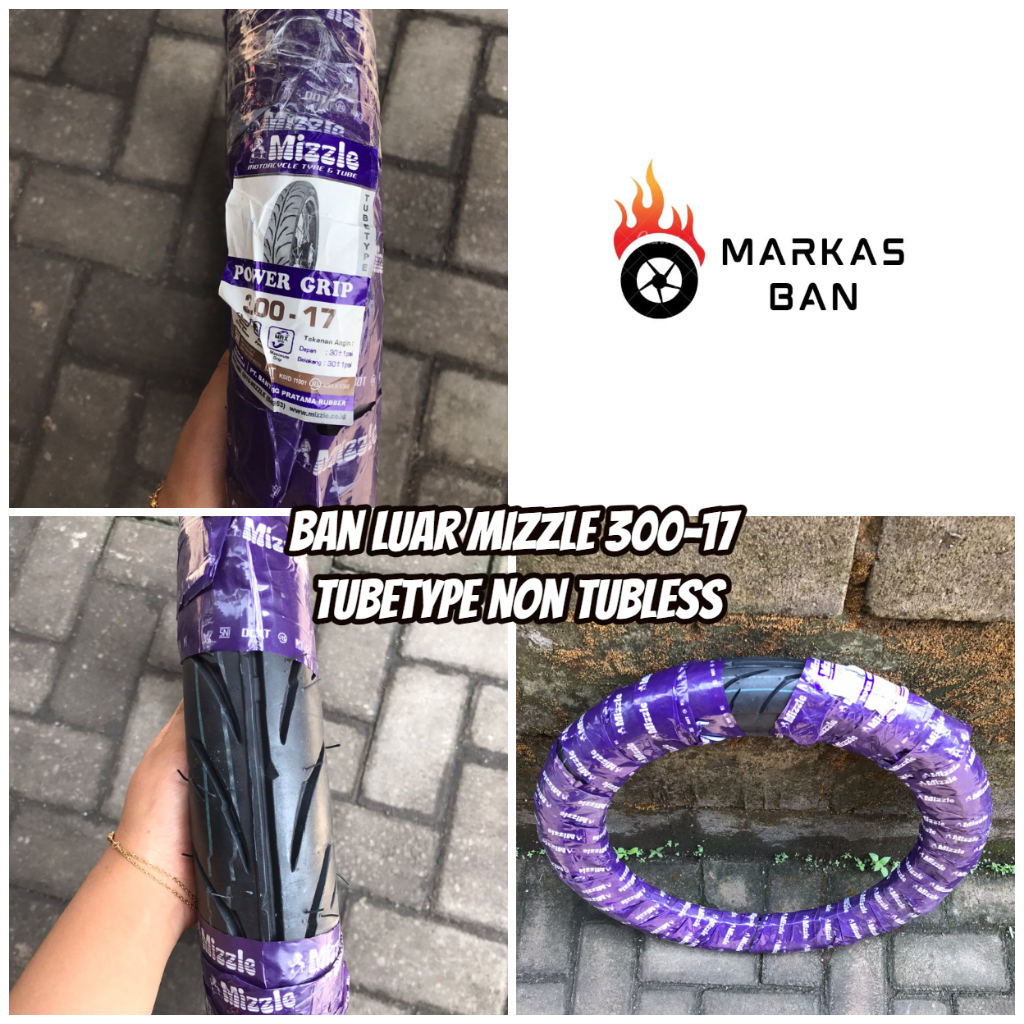 BAN LUAR MIZZLE 300-17 TUBETYPE POWER GRIB || BAN LUAR BEBEK MIZZLE 300-17 NON TUBLESS POWER GRIB
