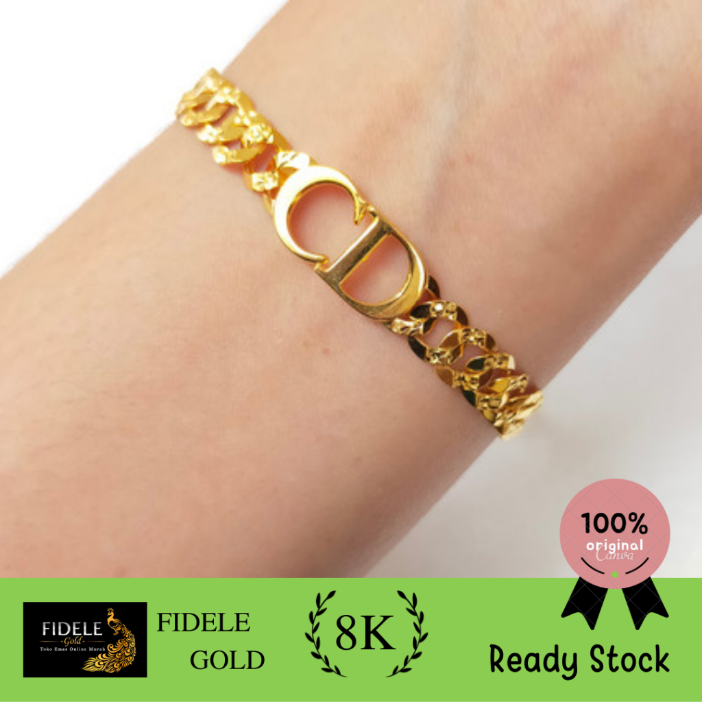 Gelang sisik naga cd fashion gelang lipan emas asli 375 8k