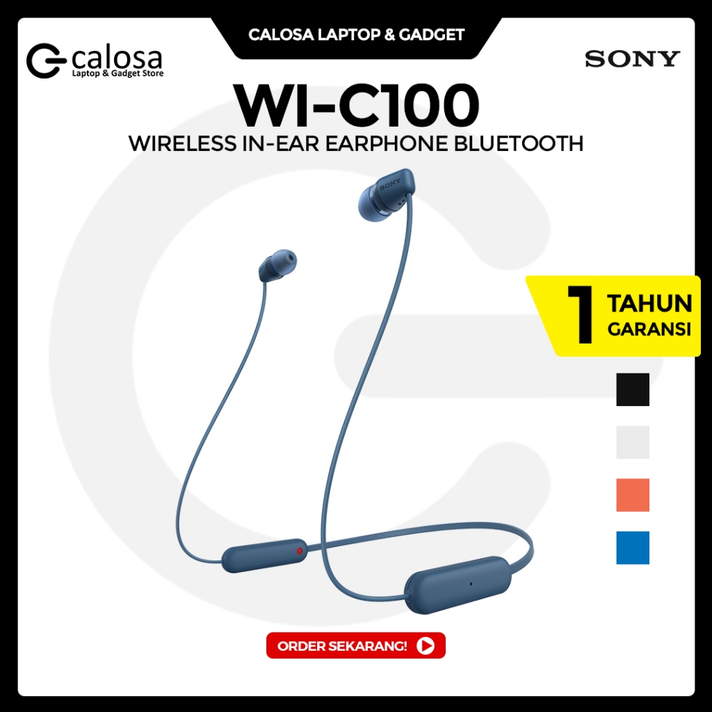 SONY WI C100 WIRELESS IN-EAR HEADPHONES BLUETOOTH HEADSET ORIGINAL