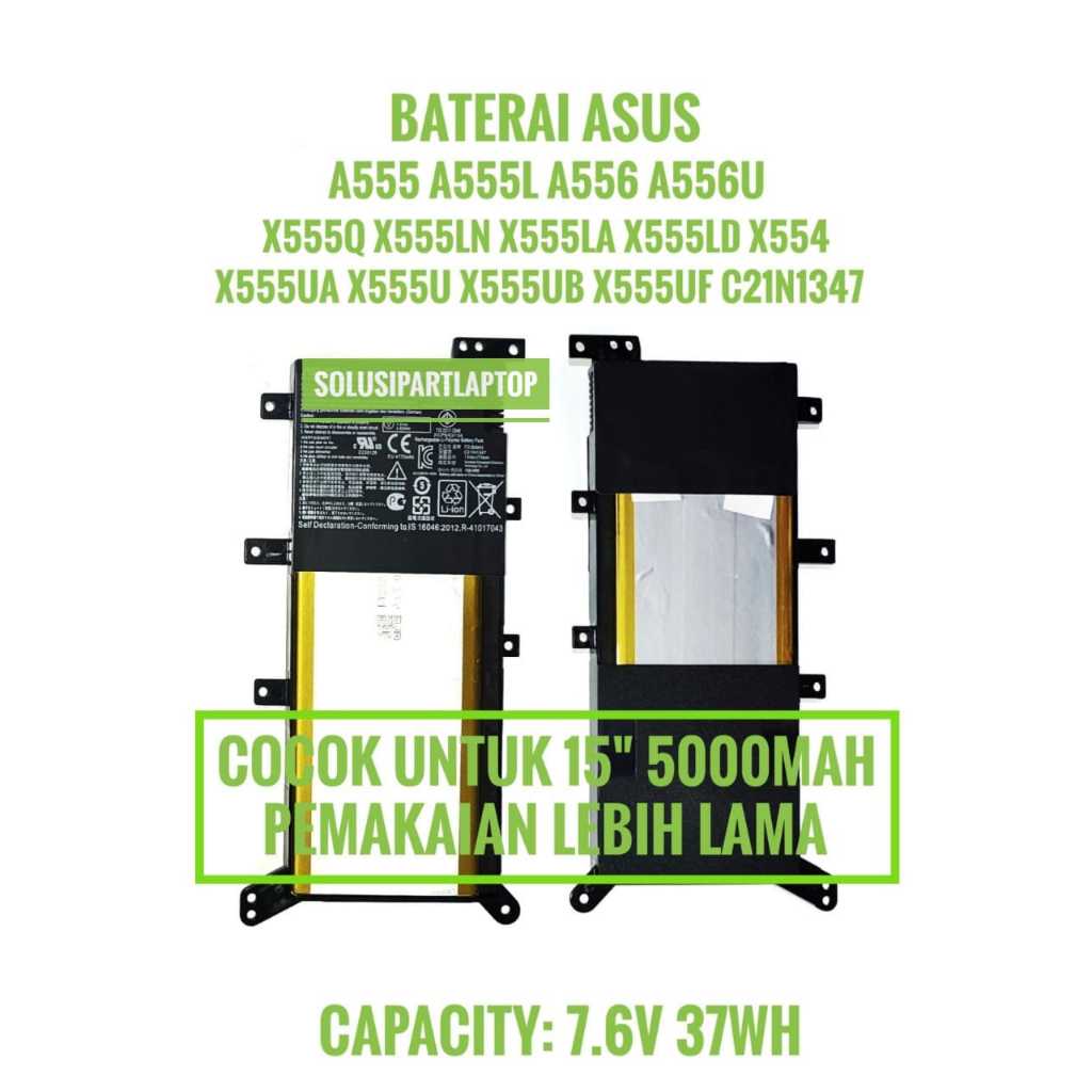 Baterai Tanam laptop Asus X555B X555Q X555QG C21N1347