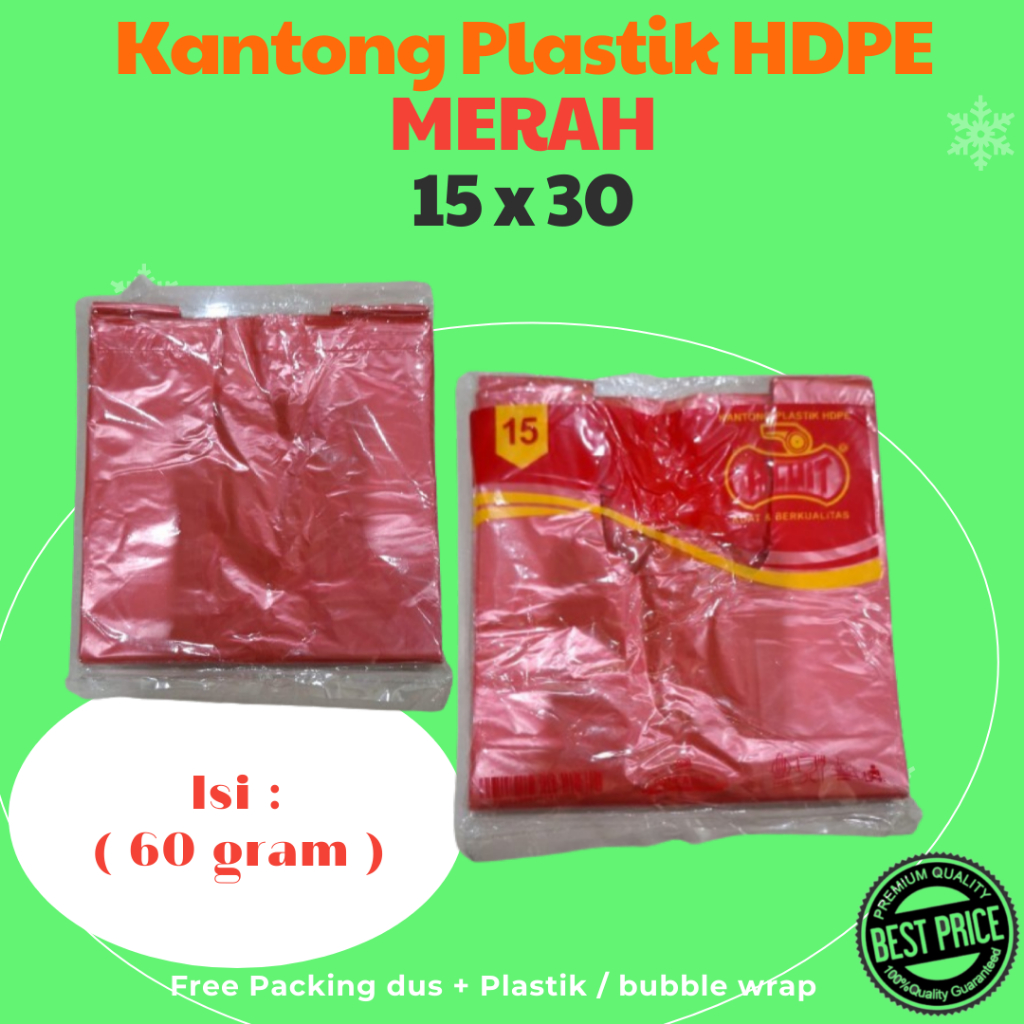 Kantong Plastik Kresek Pluit Merah Ukuran Kecil 15 cm