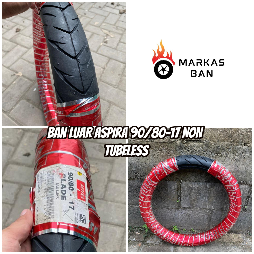BAN LUAR ASPIRA 90/80-17 BLADE NON TUBLESS || BAN LUAR DEPAN BELAKANG BEBEK ASPIRA BLADE 90/80-17 NO