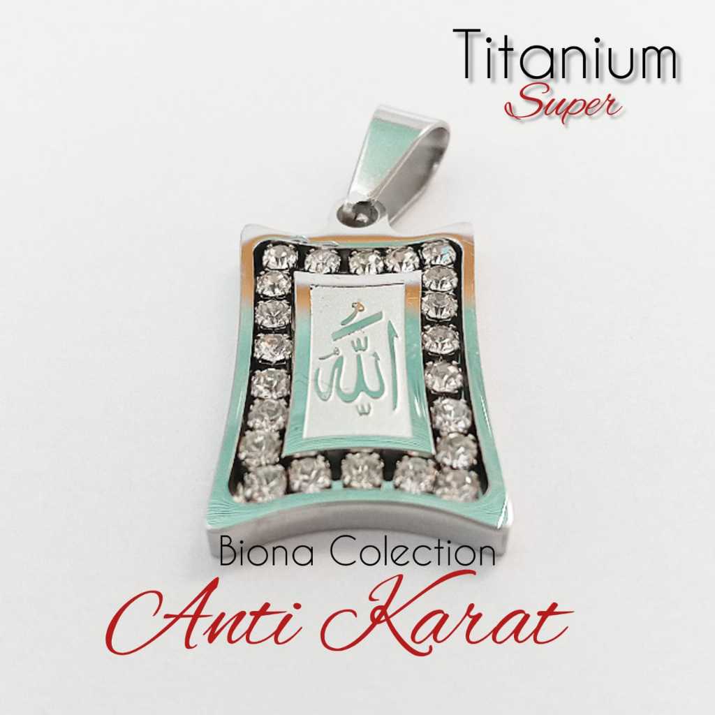 Liontin lafaz Allah Titanium, Liontin Kalung pria dan wanita Muslim, Liontin titanium Anti karat, Li