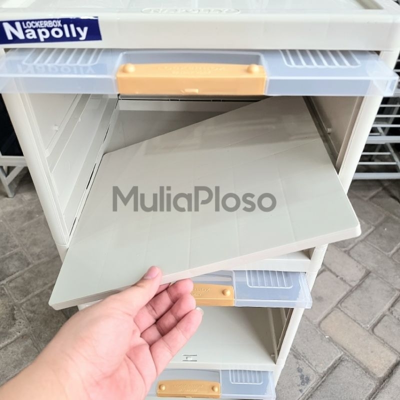 Harga Miring Locker Box Lemari Plastik Napolly Lbp 1508 Susun 5 + 3 Sekat Tambahan , Tower 1 Baris