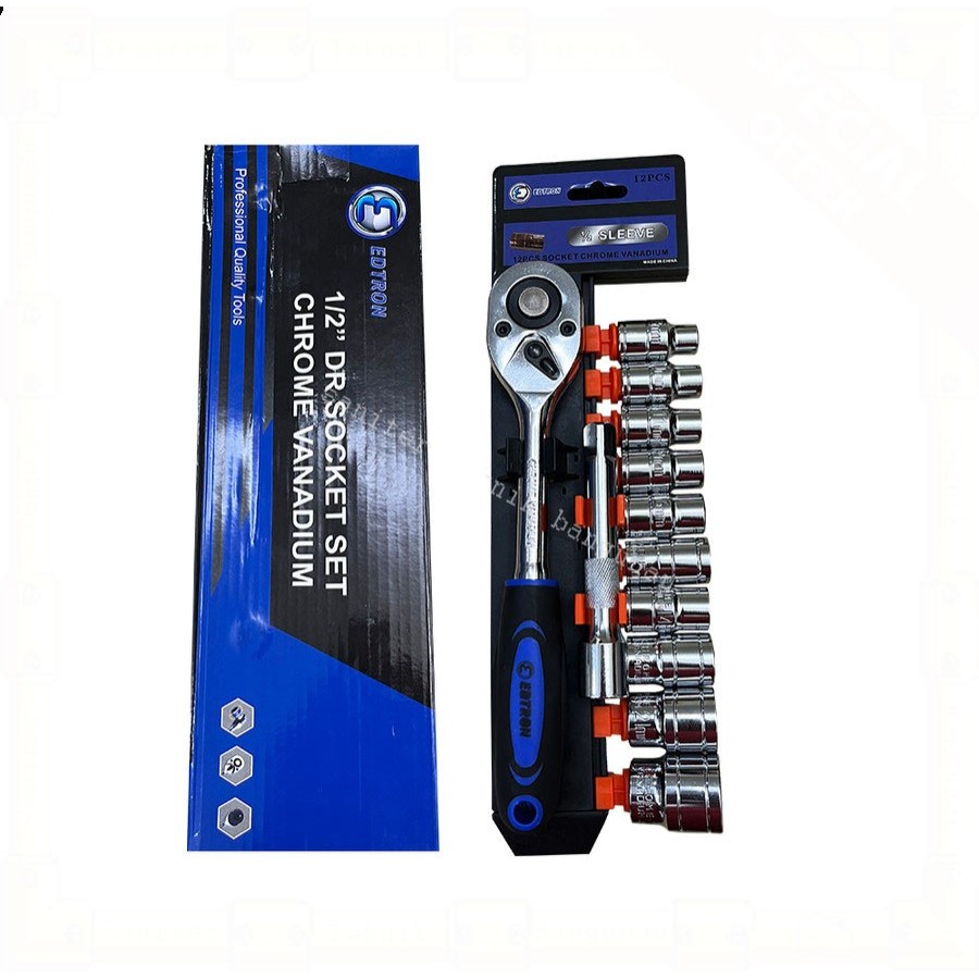 KUNCI SOK SET 12 PCS 1/2" KUNCI SHOCK RATCHET BESAR 12pc