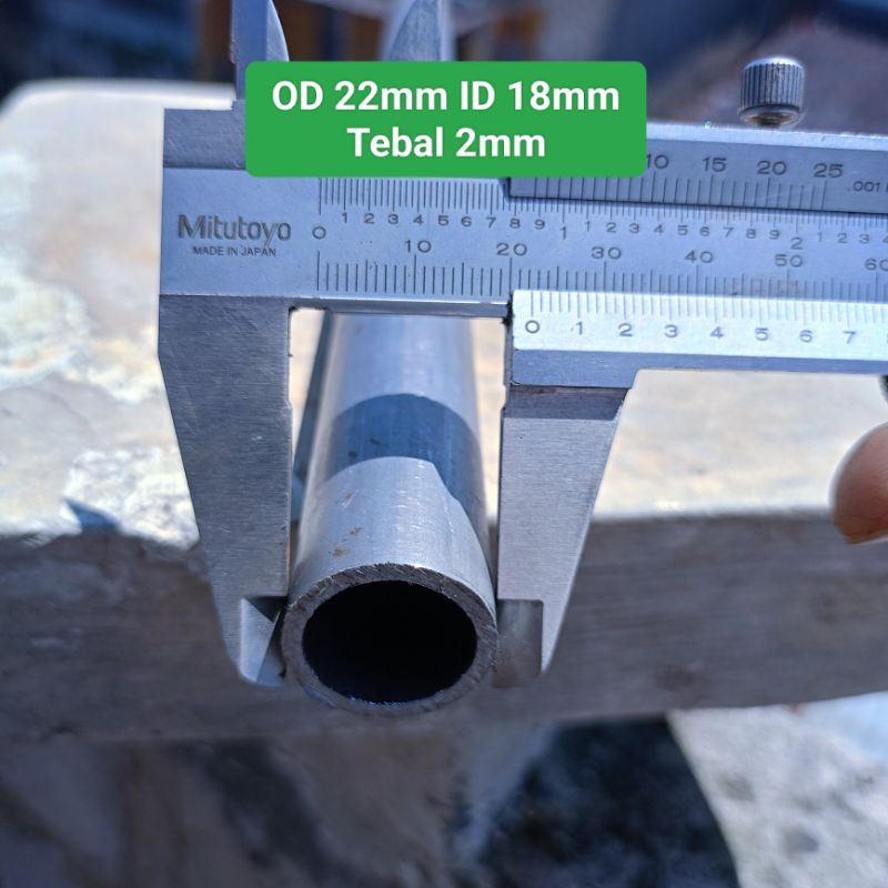 pipa besi od 22mm id 18mm tebal 2mm panjang 70cm