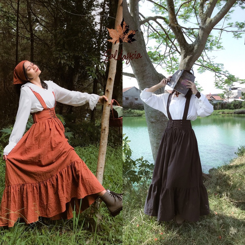 1212 Aceline Overall  HANYA OVERALL TANPA KEMEJA  Saldaysia Vintage  Dark Cottagecore Academia Yearb
