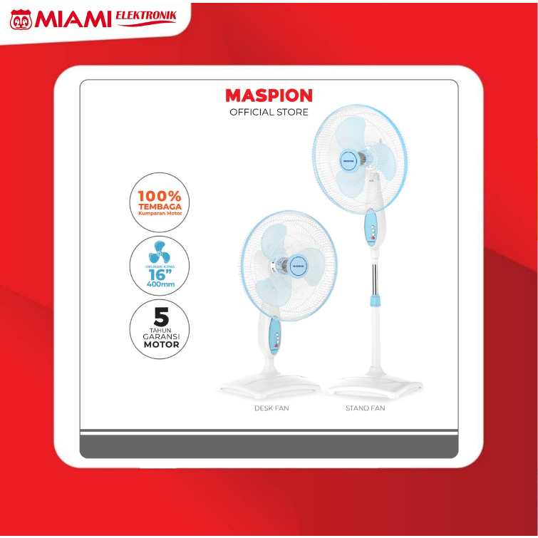 Maspion EX-167S / EX167S Stand Fan 16" Kipas Berdiri