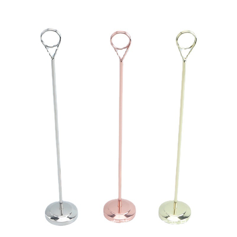 

25 cm Table Number Stand Stainless Tiang Nomor Meja Tatakan Holder Foto Tag Menu Stand RB9