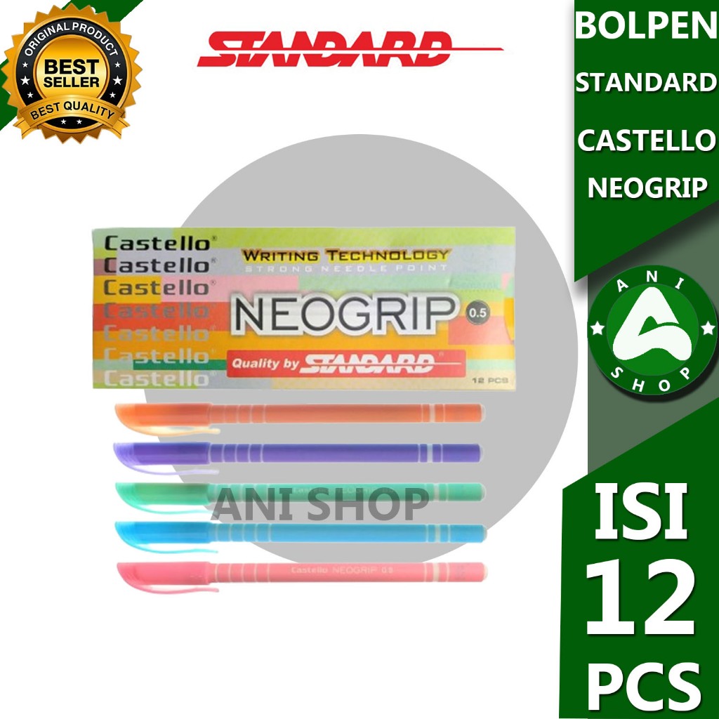 

PULPEN STANDARD CASTELLO NEOGRIP GEL INK ISI 12 PCS ani shopp