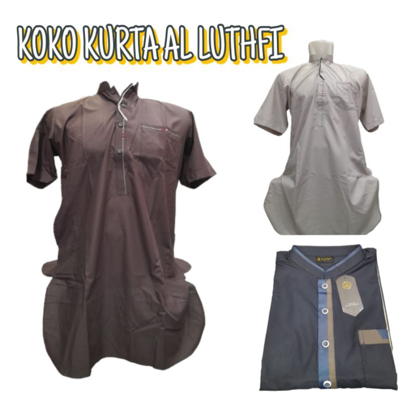koko kurta lengan pendek merek al Luthfi