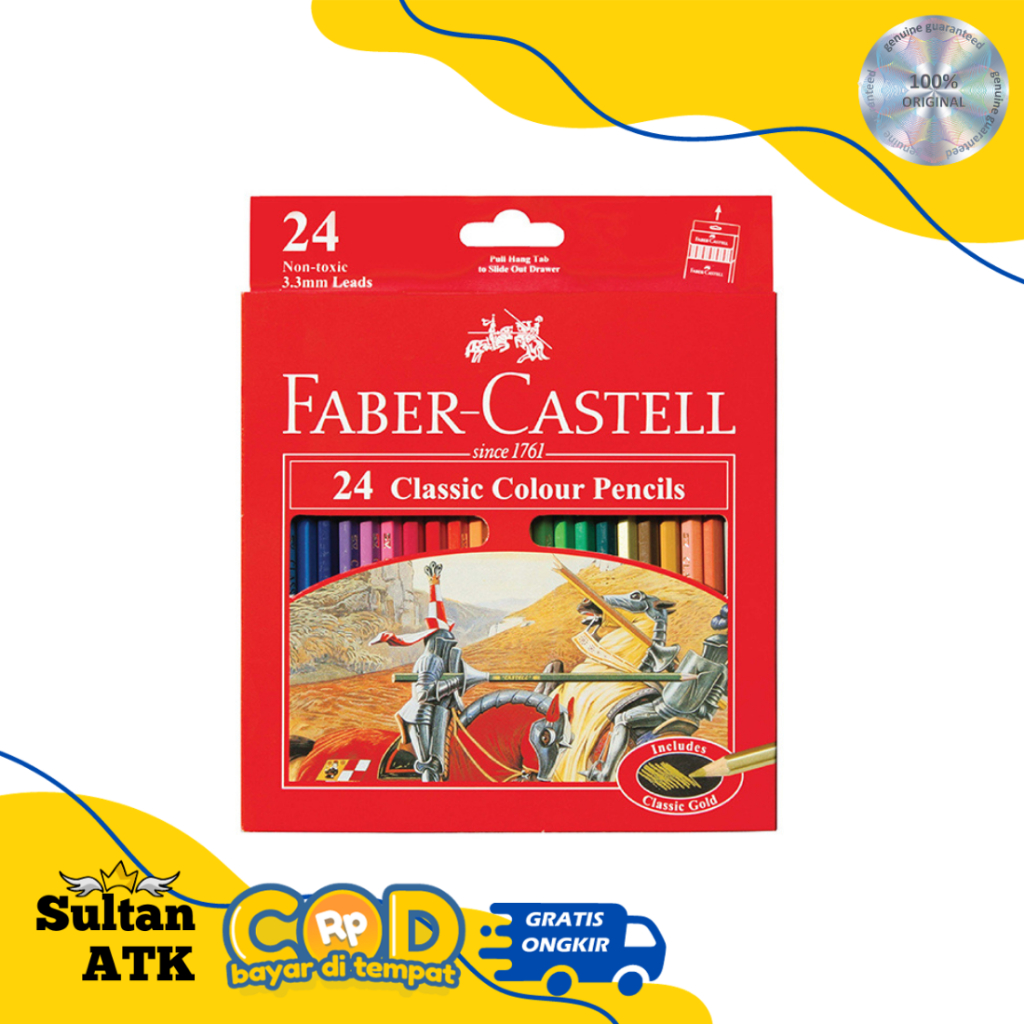 

PENSIL WARNA FABER CASTELL 24 CLASSIC / 24 CLASSIC COLOUR PENCILS