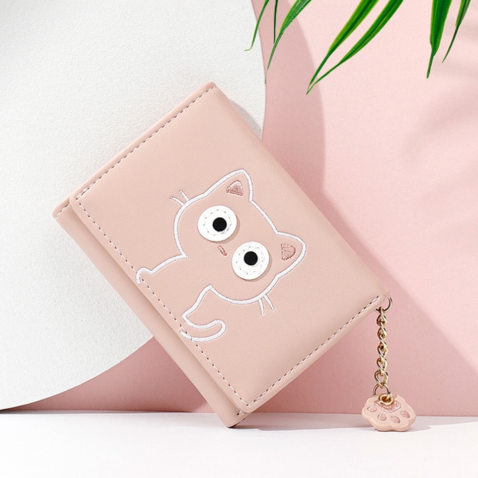 Dompet motif Kucing lucu Dompet Wanita Kecil Bahan Kulit PU Leather Premium Y929591