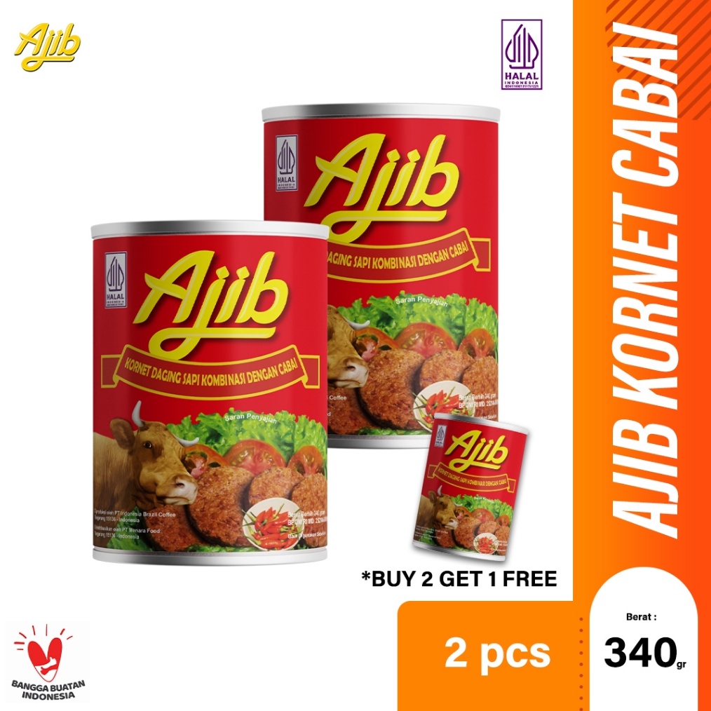 

DISKON BRANDS FESTIVAL BUY 2 GET 1 FREE Ajib Kornet Daging Sapi Dengan Cabai 34gr Isi 2pcs