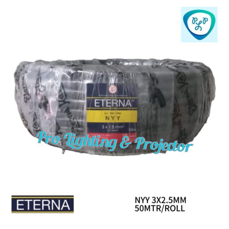 Kabel Eterna NYY 3X2.5 3X2,5 mm Rol 50 Meter