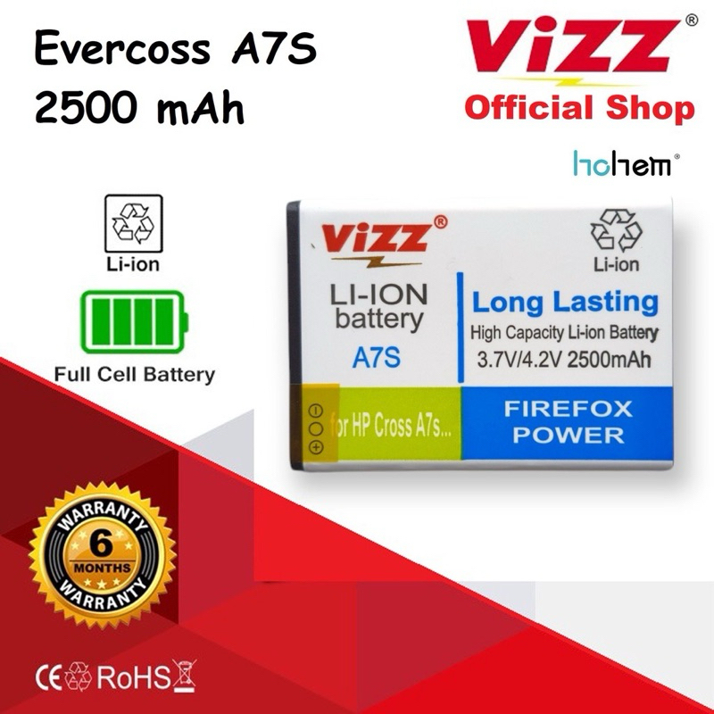 Baterai Batre Double Power VIZZ EVERCOSS A7S /Baterai Double Power EVERCOSS A7S