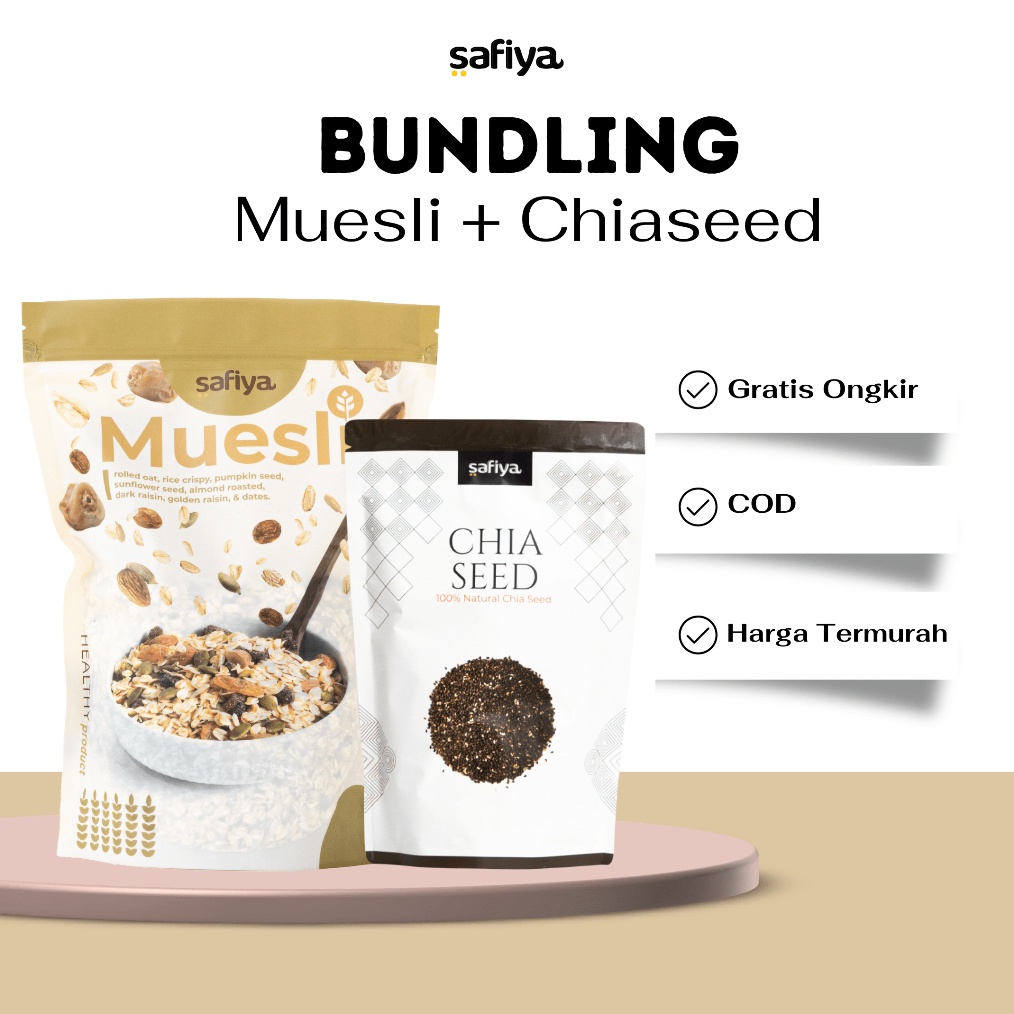 

1212 SALE 2 IN 1 PACKAGE Paket Bundling Spesial Muesli Safiya Chiaseed 25 gr Safiya gas