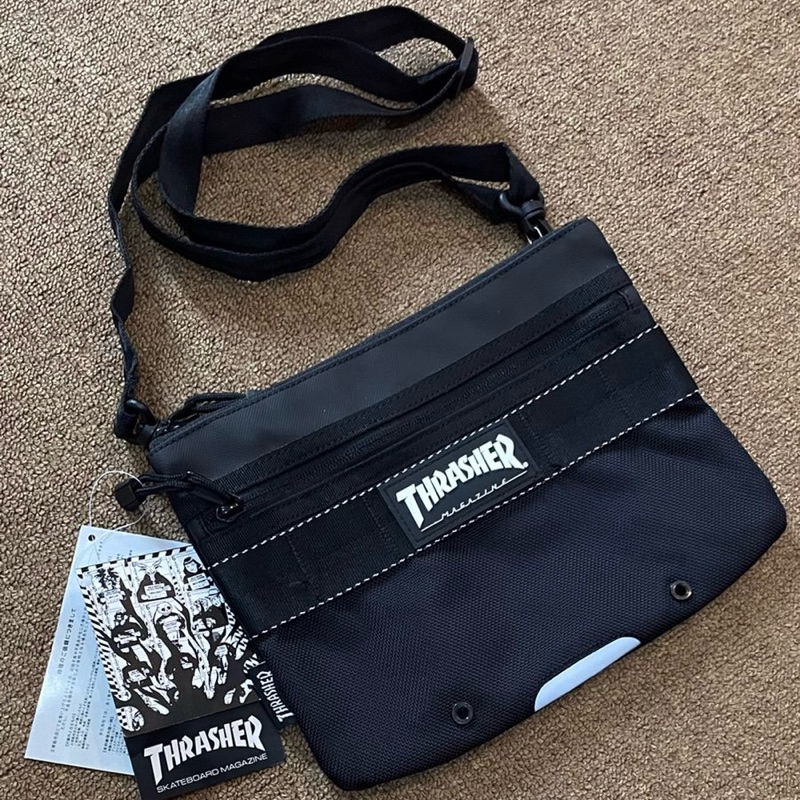Thrasher Japan Domestic Slasher Flame Logo Waist Bag (WL002) Black ORIGINAL