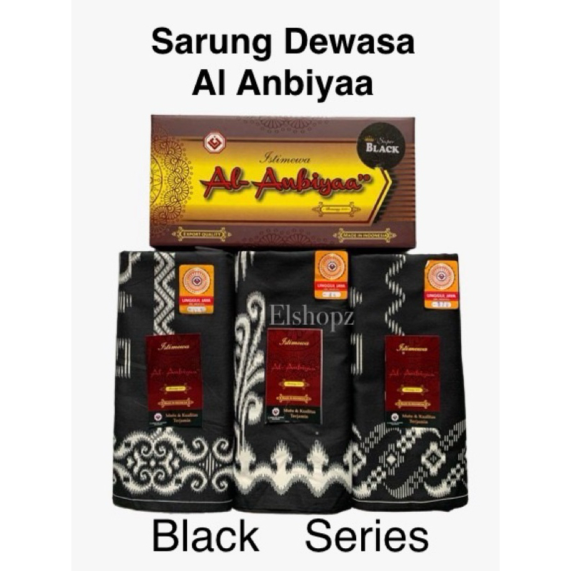 Sarung Pria Al Anbiyaa Premium Black Series