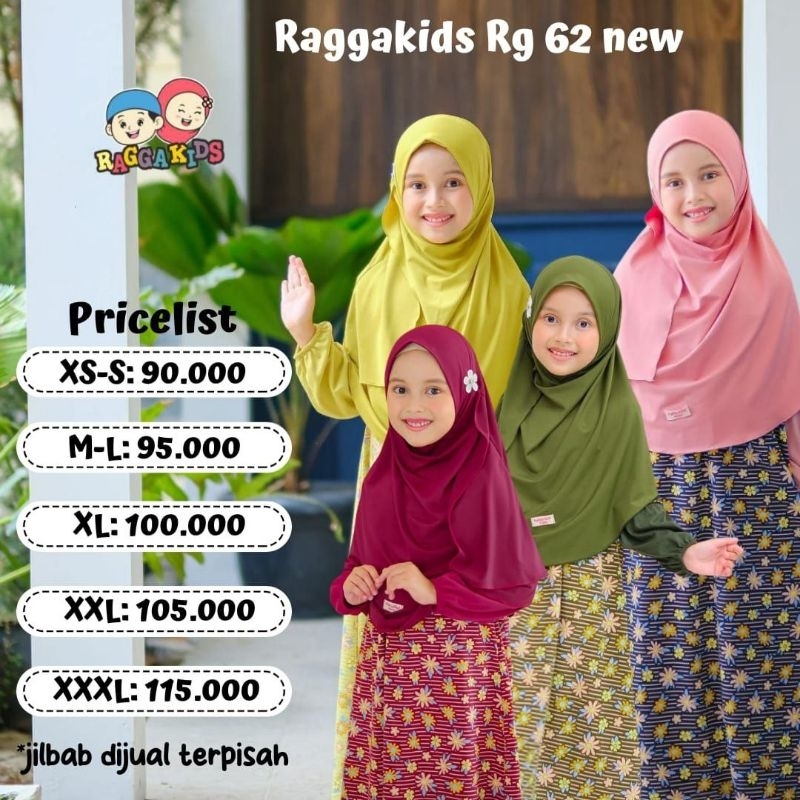 Ragga kids Gamis Anak Rg62 New couple Mom & Dad untuk Anak 1-14 Th // empat warna By Rangga Kids