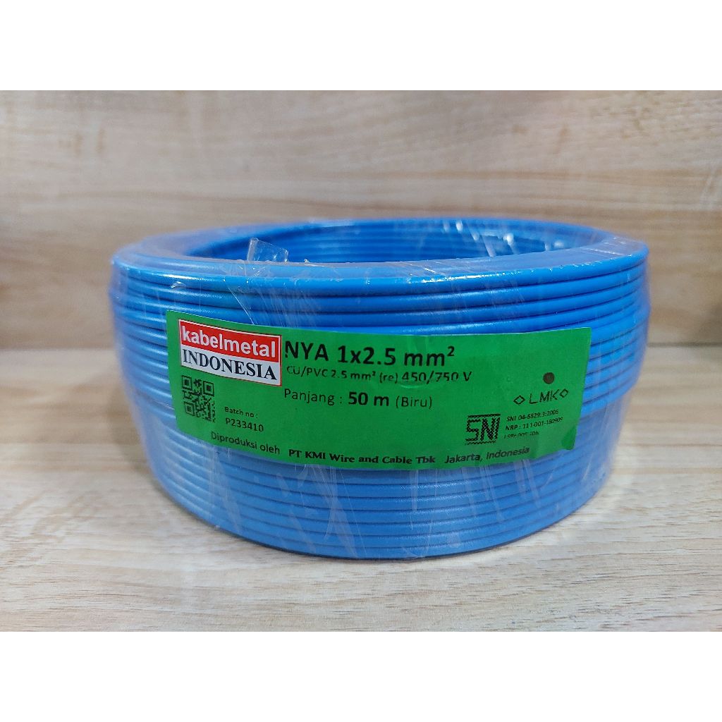 METAL CABLE / Kabel Listrik Metal - Kabel NYA 2.5 mm 50 Meter Kawat Tembaga Listrik KMI SNI