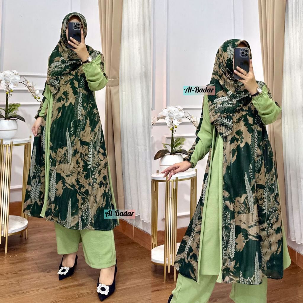 Setelan Celana Tunic Setelan Ceruty Mic Kringkel Ceruty Motif  Ceruti Etnic Ukuran Jumbo Setelan Cel