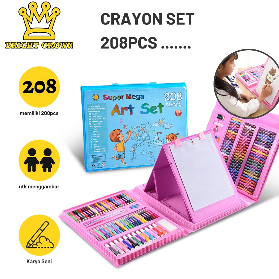 

Gampang Habis Bright Crown Pensil Warna Crayon Set Isi 28pcs 15pcs Crayon set Macam Warna Cocok Menggambar Mewarnai