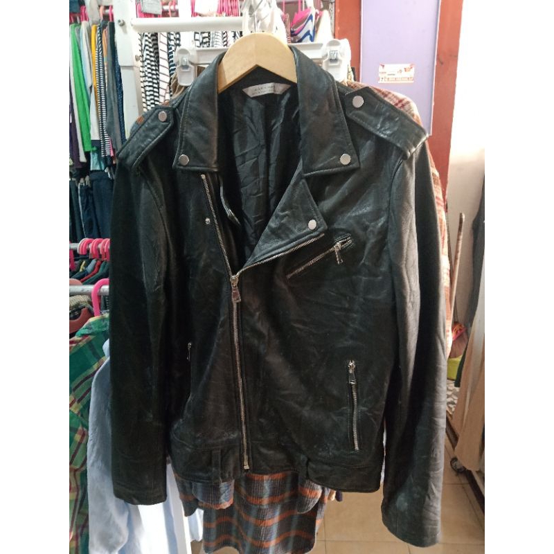 JACKET LEATHER ZARA MAN RAMONES ORIGINAL