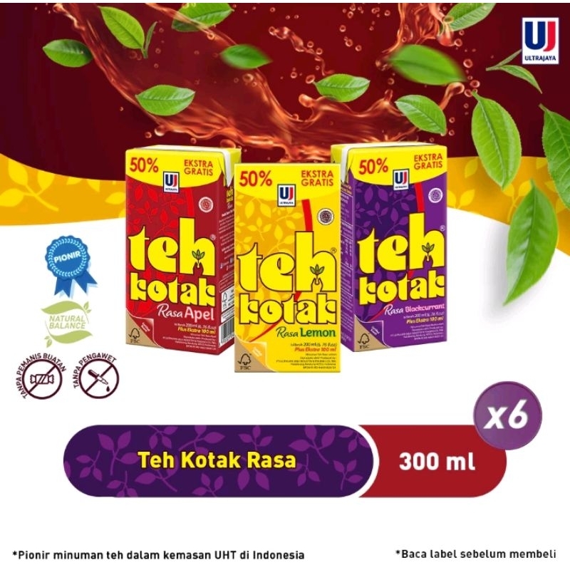 

Teh kotak rasa apel lemon blackcurrant 300ml (paket isi 6pcs)