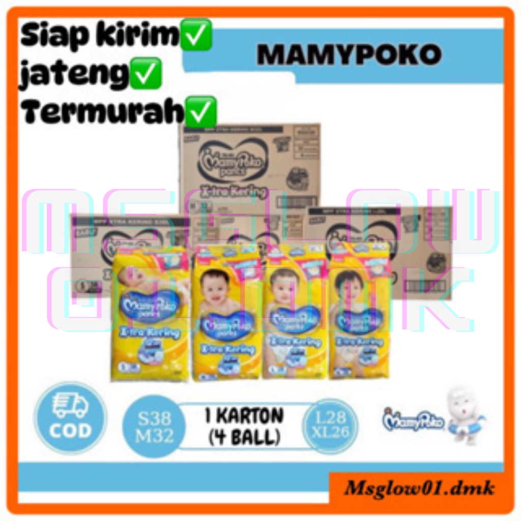 (1KARTON )MamyPoko Pants Xtra Kering S38/M32/L28 Paket 1 Dus/Karton