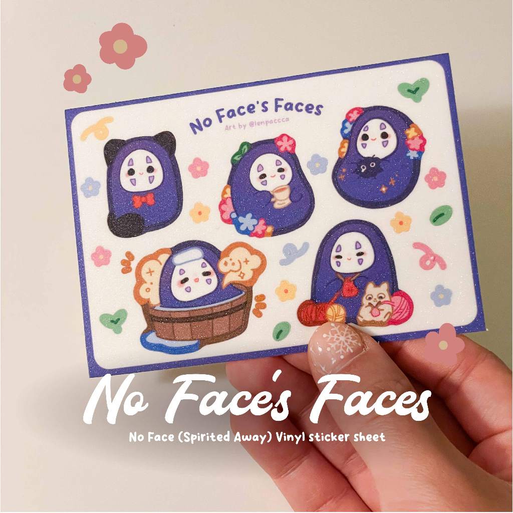 

No Face's Faces Sticker Sheet (Ghibli Fanmerch by Lenpacca) | Stiker Lembaran Journaling